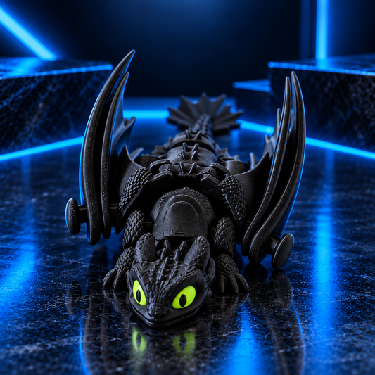 Black flexi dragon – approximately 25 cm