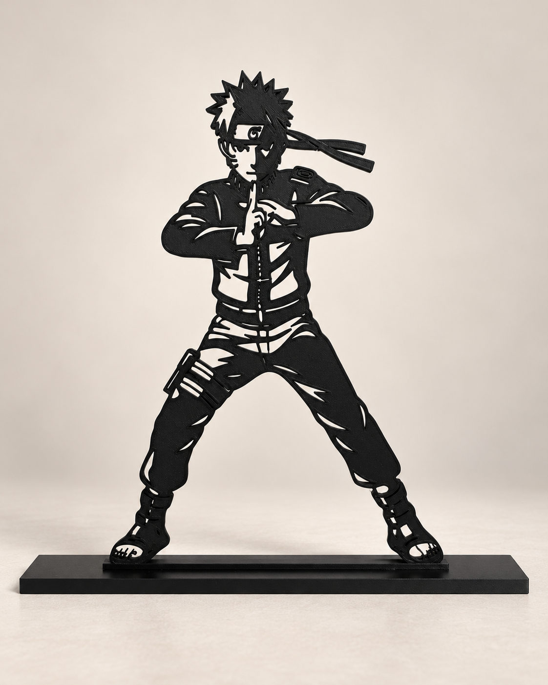 Ninja Hand Signs – black line-art display on light studio background